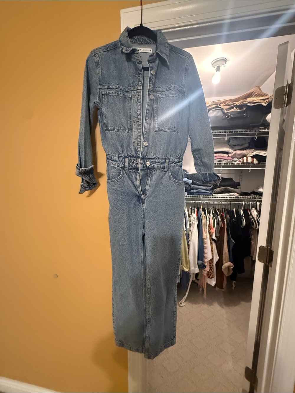 Zara Denim jumpsuit size S worn once